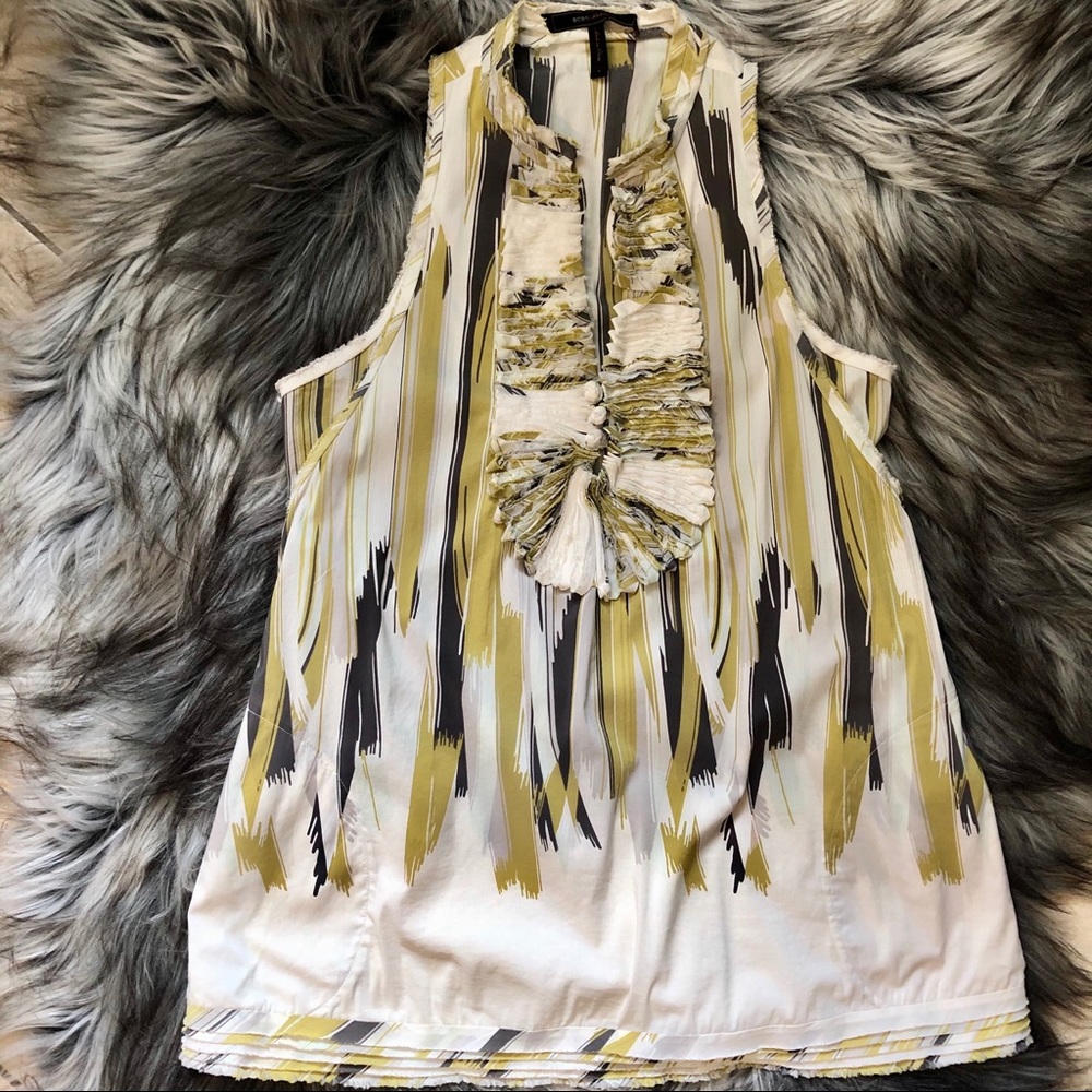 BCBGMAXAZRIA Layered Tank with Ruffles